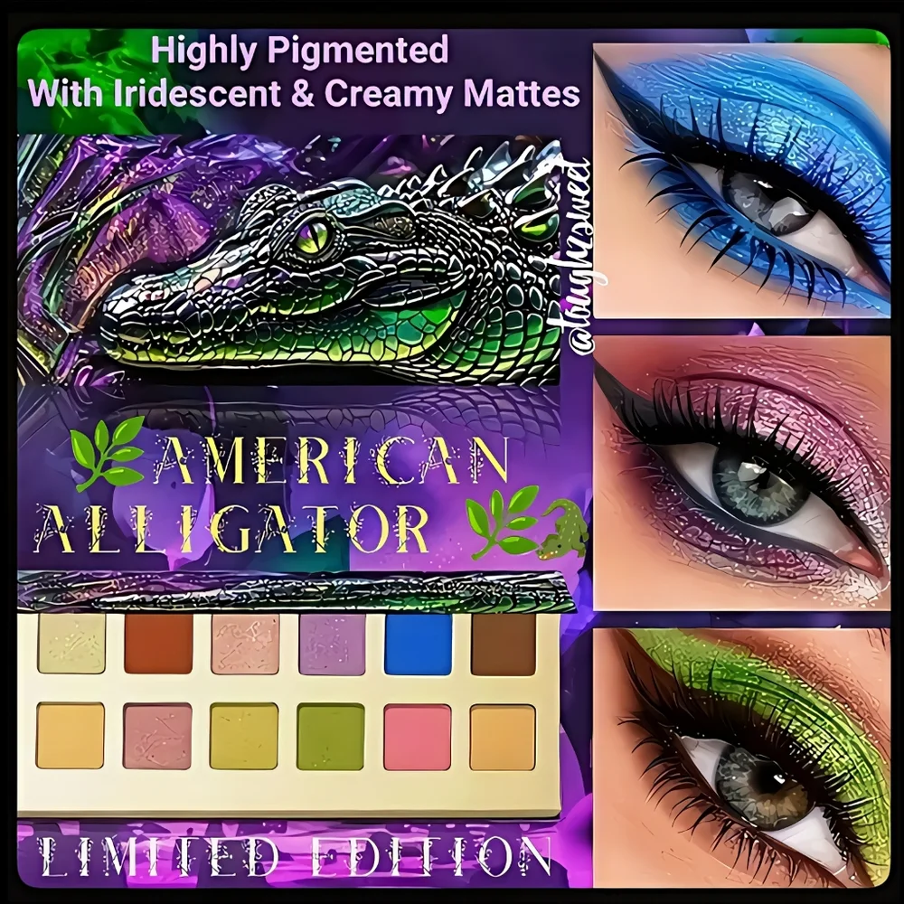 🆕️LIMITED EDITION🐊AMERICAN ALLIGATOR 12 COLOR HIGH PIGMENT EYESHADOW PALETTE